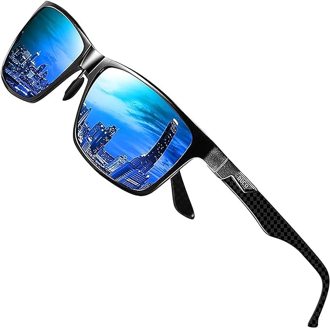 DUCO Men's Luxury Carbon Fiber Temple Polarized Sunglasses for Men Sports  UV400 DC8206 – Printism